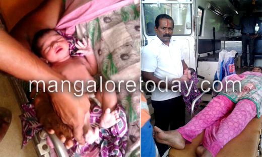 women delivery in train